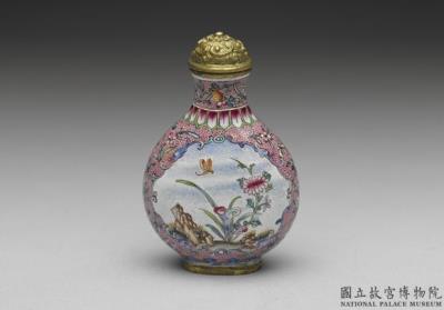 图片[2]-Copper-body painted enamel snuff bottle with a dragonfly-rock-and-flower design, Qing dynasty, Qianlong reign (1736-1795)-China Archive